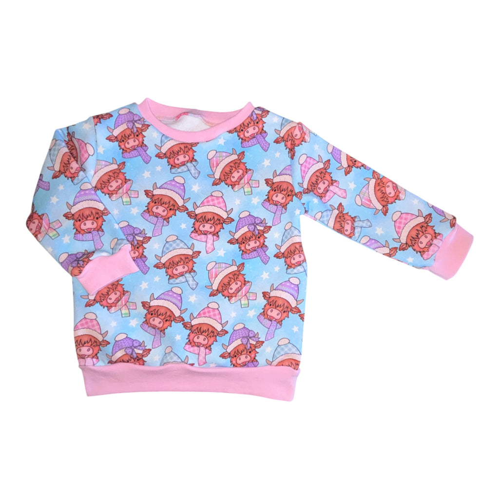 Pastel Cosy Highland Cow Jumper