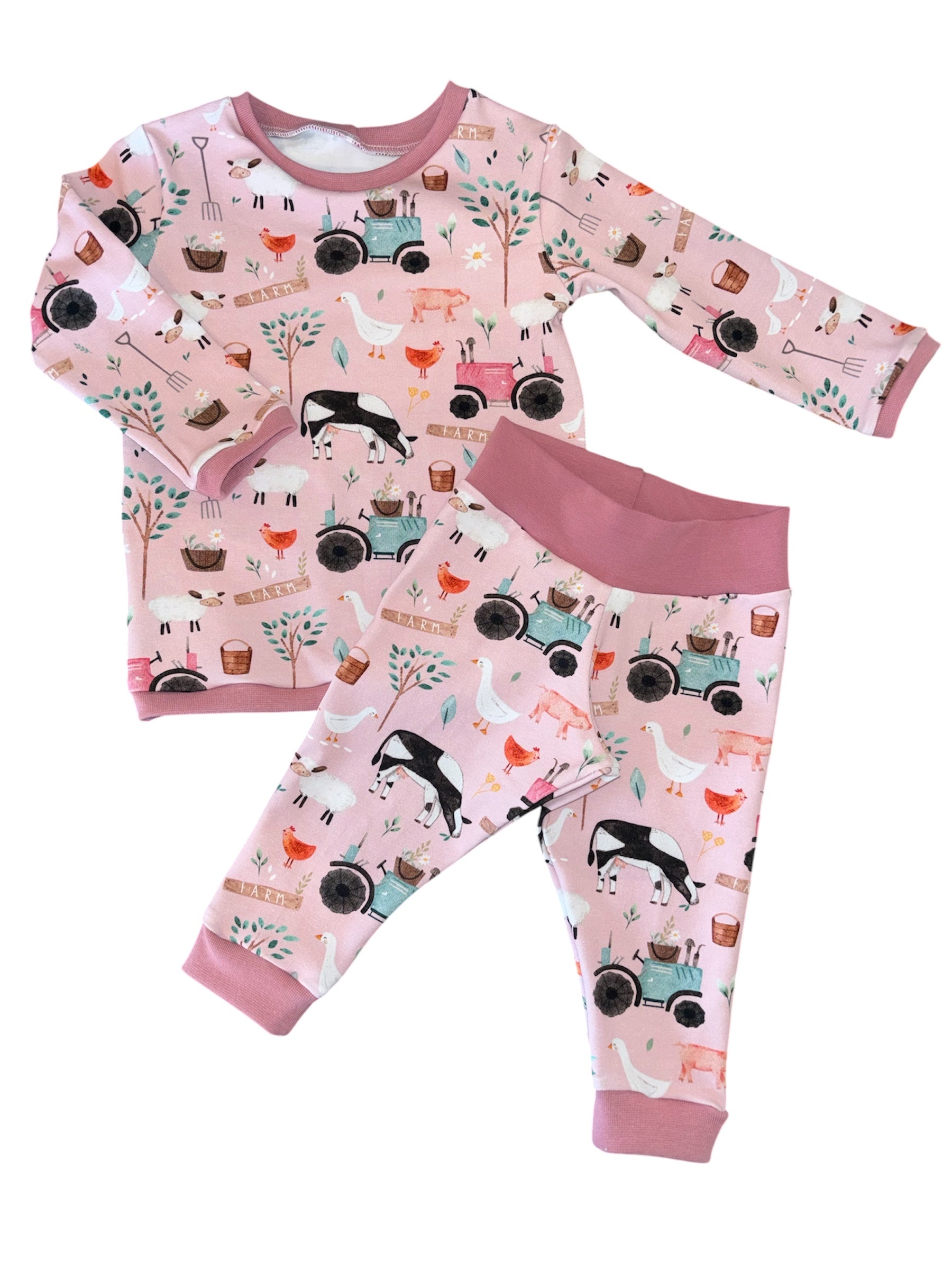 Pink Farm Baby Leggings & Top