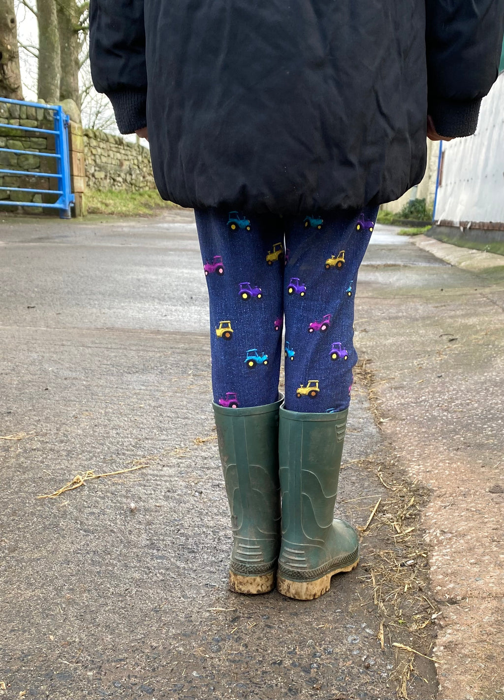Denim Effect Jersey Tractor Leggings