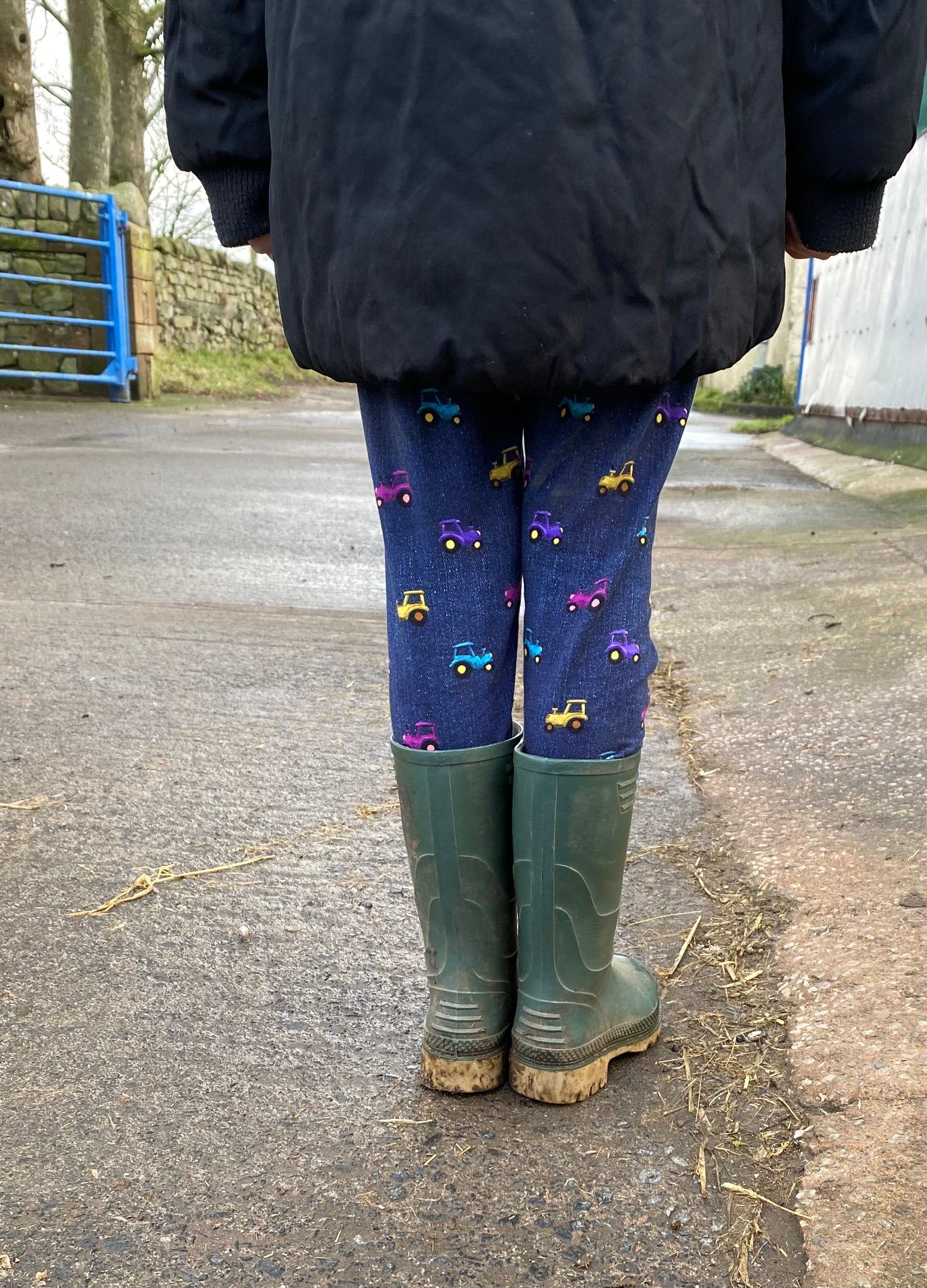 Denim Effect Jersey Tractor Leggings