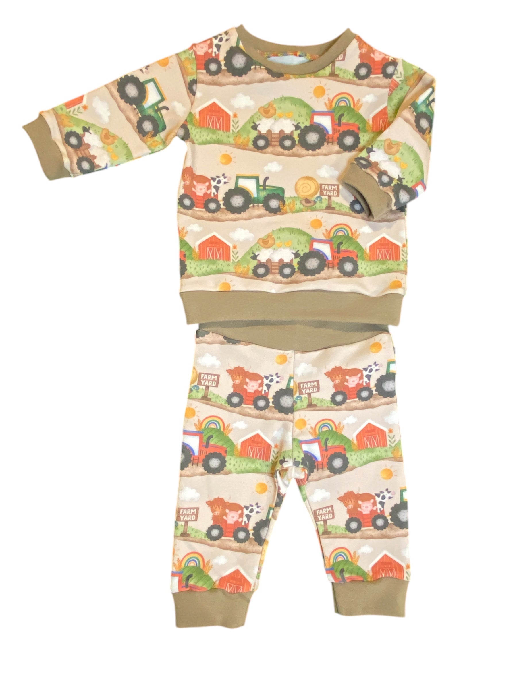 Tractor ride joggers and sweatshirt