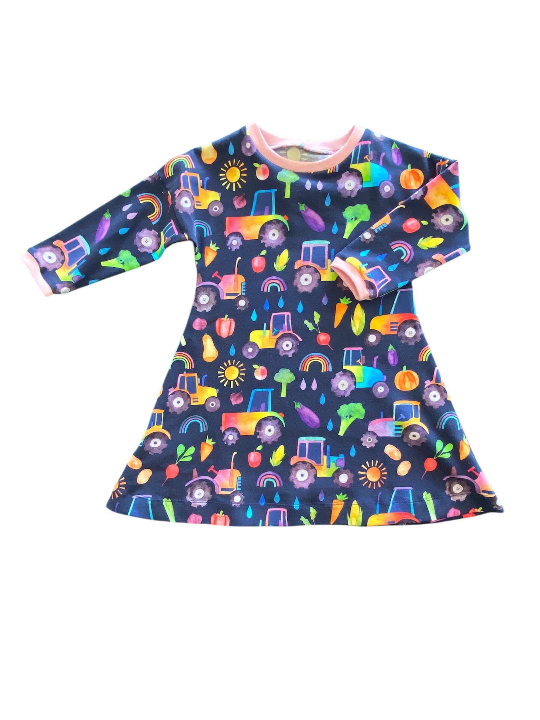 Rainbow farm long sleeve dress