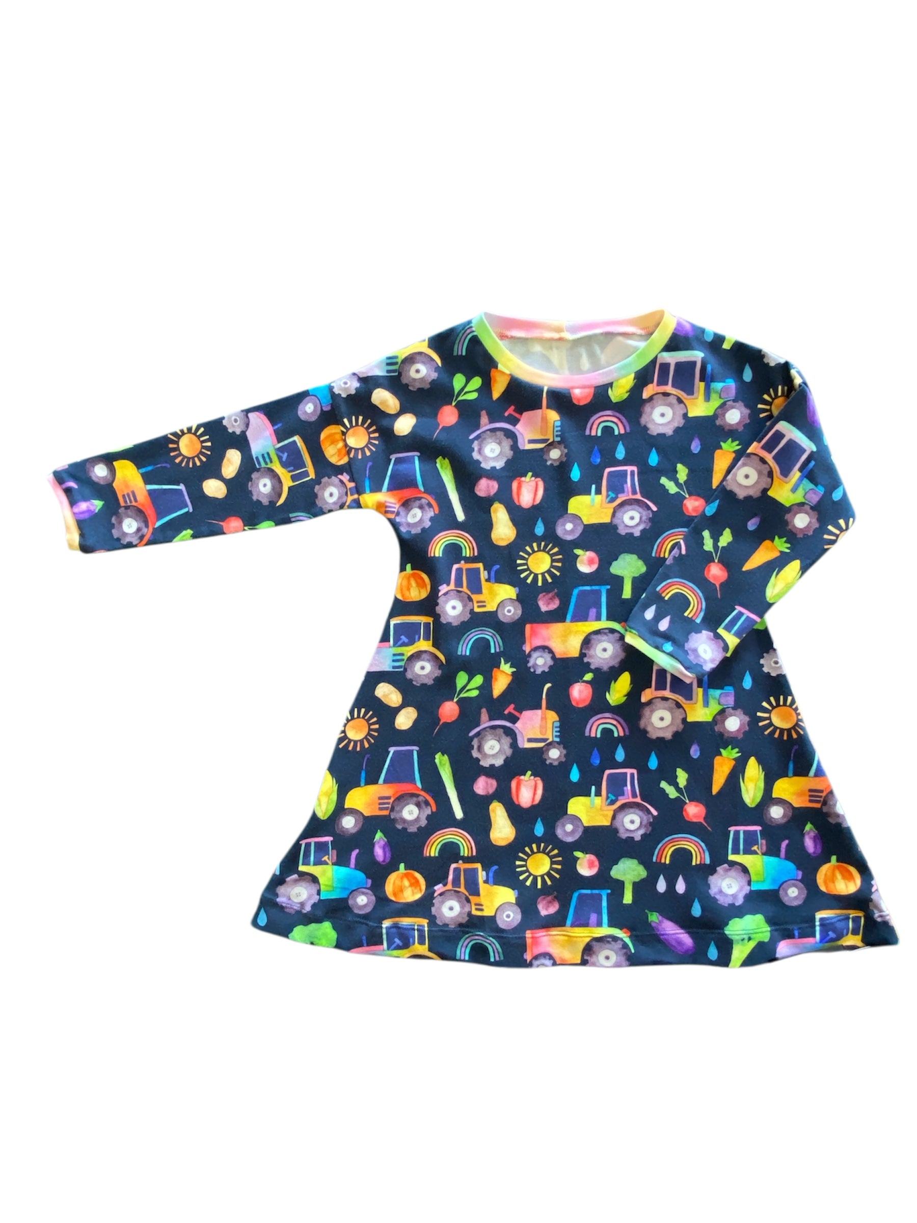 Rainbow farm long sleeve dress