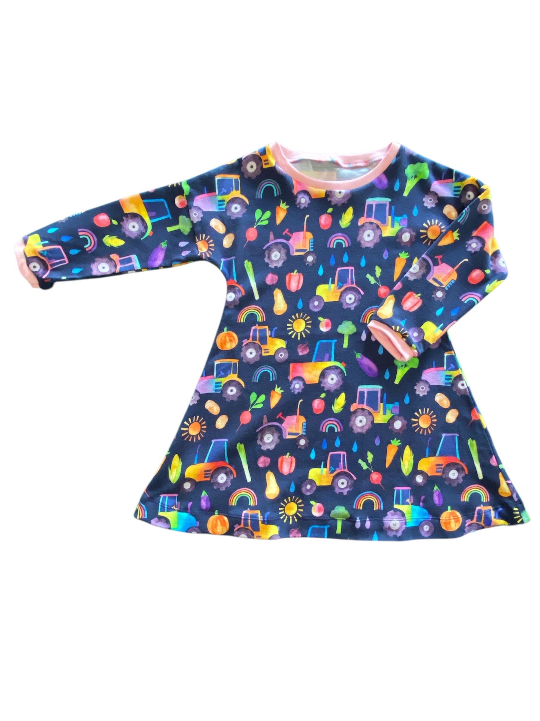 Rainbow farm long sleeve dress